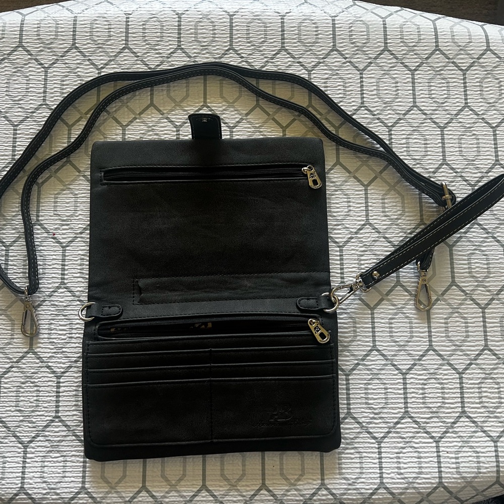 American Bling Black Studded Clutch Wristlet - Picture 6 of 8